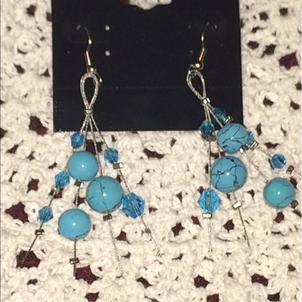Aqua Dangle Earrings